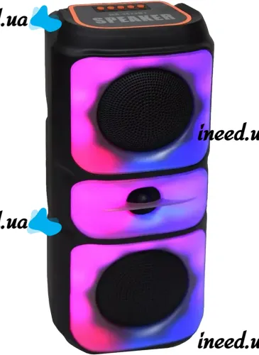 Аккумуляторная колонка динамик Bluetooth SPEAKER MS-3629BT с RGB LED подсветкой Беспроводная акустическая блютуз система E4109 FM AUX от аккумулятора