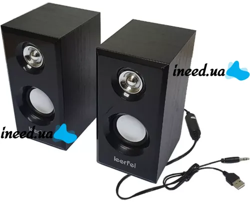 Проводные компьютерные колонки LeerFei D-092 2.0 с регулировкой громкости для компьютера 6W для PC, Стерео колонка акустика для ПК D092 от USB