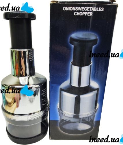 Ручной пресс измельчитель Onion Vegetable Food Chopper SF-462 для измельчения лука и чеснока с крышкой, Чеснокодавка чоппер из нержавеющей стали