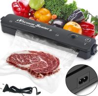 Вакуумный упаковщик пакетов New Vacuum Sealer LP-11 автоматический вакууматор, аппарат вакуумайзер для упаковки и хранения еды, продуктов Черный