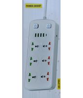 Сетевой фильтр Power Socket AR-CP05 2500W на 6 розеток 4 USB 1 Type-C 2 м удлинитель переноска с выключателем для подключения приборов к сети Белый