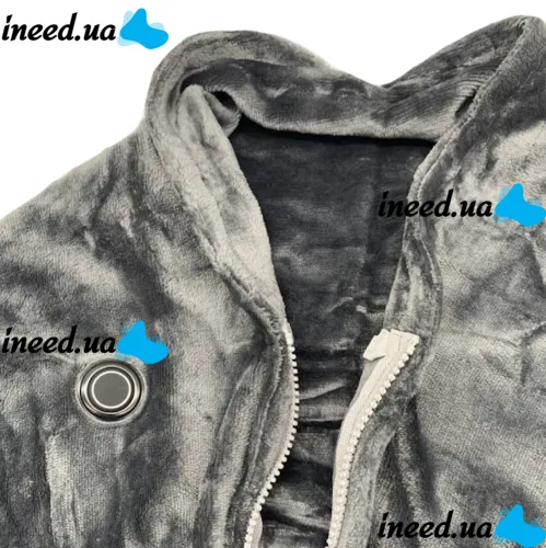 Туристический плед пончо с подогревом Heating Shawl Blanket JT-202275 от USB Power Bank Электроодеяло с застежкой 3 режима нагрева для кемпинга Серый