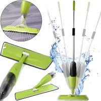 Швабра с распылителем и емкостью для воды Healthy Spray Mop 350 мл портативная швабра спрей с насадкой из микрофибры для уборки и мытья пола Зеленая