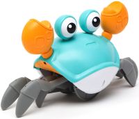 Детская интерактивная игрушка Краб Cartoon Crab HX155C бегающий робот, краб-беглец с детектором помех, звуковыми и световыми эффектами на батарейках