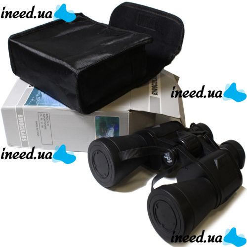 Оптический бинокль для наблюдения Binoculars Bushnell 20x50 Bak-4 для охоты, туризма, рыбалки, тактический Бушнель с призмами и чехлом Black