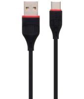 Кабель для зарядного устройства Borofone BX17 USB Type-C 3A 1м для зарядки и передачи данных телефона, зарядка шнур 100 см для смартфона Черная