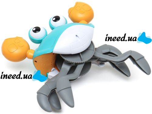 Детская интерактивная игрушка Краб Cartoon Crab HX155C бегающий робот, краб-беглец с детектором помех, звуковыми и световыми эффектами на батарейках
