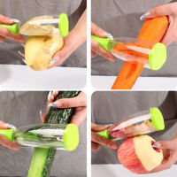 Ручна овощечистка Peeler з контейнером для очисток, вертикальний кухонний ніж для чищення і видалення шкірки з овочів і фруктів для кухні 20х5. 5 см