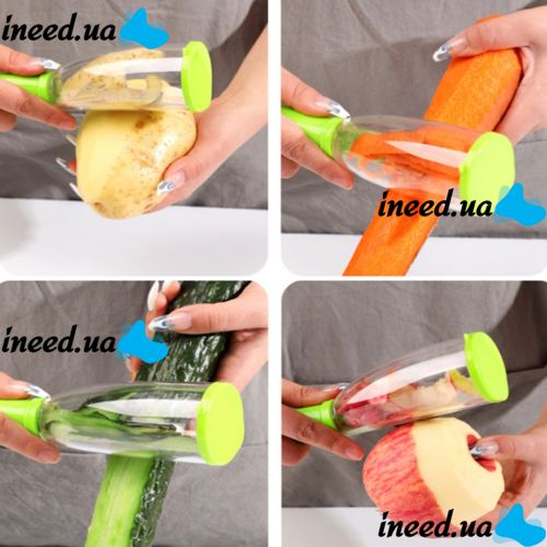 Ручна овощечистка Peeler з контейнером для очисток, вертикальний кухонний ніж для чищення і видалення шкірки з овочів і фруктів для кухні 20х5. 5 см