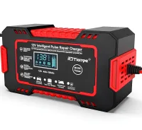 Автомобильное импульсное пускозарядное RJTianye RJ-C120501A 12V 6A устройство с дисплеем и восстановлением для зарядки аккумуляторов 4Ah–100Ah