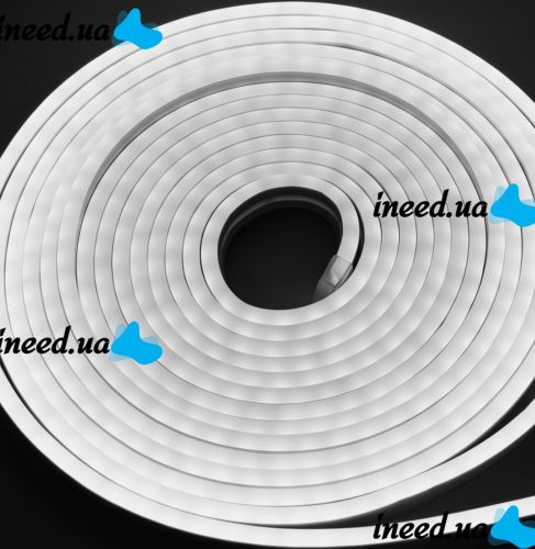 Светодиодная силиконовая лента Led Neon 0719 Белая 5 м неоновая гибкая подсветка в силиконе с блоком питания от сети 3000К IP65 12V-220V White