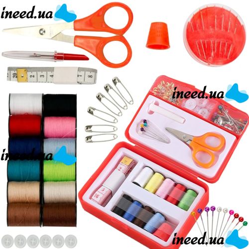 Дорожный швейный набор One Second Needle чудо-иголки для шитья Insta Sewing Kit Tasy To Thread, ножницы, иголки с боковым отверстием Ван Секонд Нидл