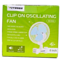 Переносной вращающийся вентилятор Vivosun Fan HY-180 20W с прищепкой для трубы 2 скорости, Мини-вентилятор на клипсе для обдува растений HY180 Белый