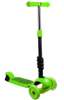 Трехколесный детский самокат беговел Scooter FYS-2864 Green 5 в 1 со складным сиденьем, родительской ручкой и светящимися колесами для детей Зеленый
