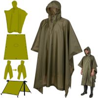 Тактический дождевик пончо Tramp TR-3154 тент 3 в 1 Зеленый универсальный военный водонепроницаемый плащ, накидка от дождя с капюшоном 154х145 см