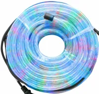 Светодиодная гибкая гирлянда Дюралайт Rope Lights G-38 10 м уличная и внутренняя цветная LED гирлянда с RGB контролером от сети Multicolor 3528