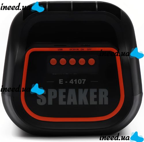 Портативная Bluetooth колонка WSJAR E-4107 20W беспроводной блютуз динамик, аккумуляторная акустическая система c RGB LED подсветкой USB MS-3627BT