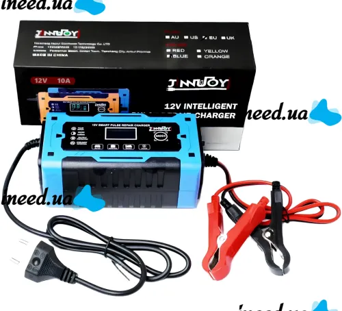 Автомобильное импульсное пускозарядное АКБ Jinnuoyi Pulse Repair Charger 12V 10A устройство с LED дисплеем для зарядки аккумуляторов авто 10Ah–200Ah