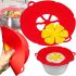 Silicone Lid Non-boiling Spill Stopper Lid 28 cm Reusable Kitchen Appliance for a Pot and Frying Pan with Protection against Boiling Water Red