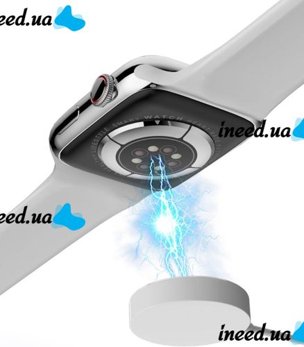 Умные наручные смарт часы Smart Watch F21 White голосовой вызов, функции фитнеса и здоровья Bluetooth с беспроводной зарядкой IOS Android Белые