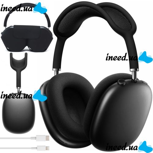 Беспроводные Bluetooth наушники AirPods Max Black полноразмерные блютуз стереонаушники с микрофоном и шумоподавлением в чехле Smart Case MGYJ3 Черные