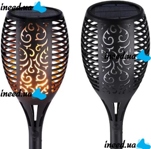Садовый фонарь с эффектом пламени Solar Flame Led Light XF-6017 52 см водонепроницаемый уличный LED светильник факел на солнечной батарее XF6017