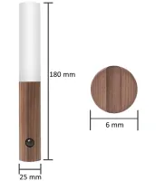 Настенный аккумуляторный LED светильник ночник Motion Sensor Night Light W-52 Фонарь с датчиком движения на стену на магнитном держателе Коричневый