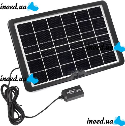 Солнечная панель Cclamp Solar Panel CL-680 8W 6V 1.3A портативная батарея с мультикабелем USB для зарядки мобильных устройств от солнца 680CL
