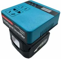 Повышающий аккумуляторный преобразователь Makita 18V-21V в 220V, Инвертор напряжения 18-21В в 220В 3USB 2 розетки от аккумуляторной батареи Синий