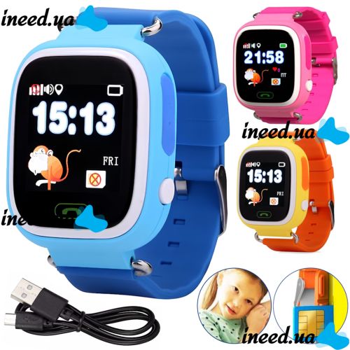 Розумний дитячий смарт-годинник Smart Baby Watch Excelvan Q80 з функцією GPS трекера, наручний смарт-годинник з SIM-карткою 400 мАг IOS Android