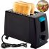Електричний тостер Bitek BT-263 Black 1000W кухонний горизонтальний електротостер на 2 тости для хліба зі знімним піддоном 2 Slice TOASTER Чорний