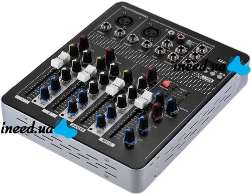 Профессиональный микшерный пульт Yamaha Mixer BT4000 2ch BT 4-канальный активный аудиомикшер со встроенным усилителем и Bluetooth MX-4000BT Черный