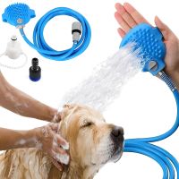 Щетка-душ на ладонь для купания крупных собак Pet Bathing Tool со шлангом Pet washer, Силиконовая массажная перчатка для мойки домашних животных
