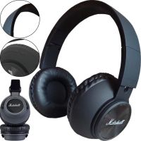 Накладные беспроводные наушники Marshall WH-XM6 с Bluetooth подключением, Полноразмерные блютуз стереонаушники Маршал с регулировкой длины Черные