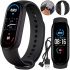 Фитнес браслет Xiaomi Mi Band M9 Black спортивные наручные смарт часы с шагомером, измерением давления и пульсометром Сяоми Smart Watch Черные