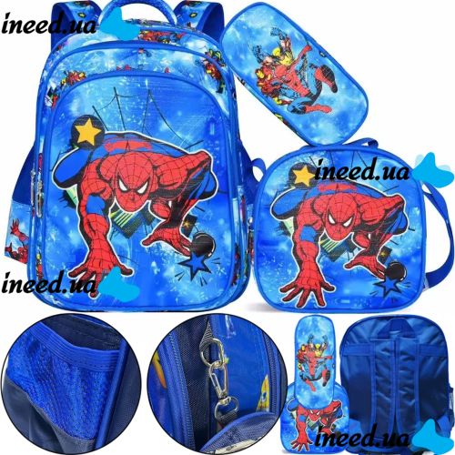 School Set Backpack, Bag and Pencil Case Fashion Spider Man NA-6 for Boys, Children's Bag Set Spider Man 3 in 1 School Bag for Children