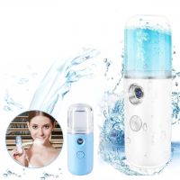 Ultrasonic Rechargeable Humidifier for Facial Skin Nano Mist Soraver with Backlight, Nano Sprayer with 30 ml Water Tank