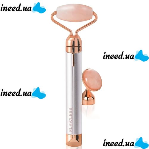 Вибромассажер роллер для лица Flawless Contour массажный ролик с двумя насадками на батарейках, электрический массажер для массажа, ролик-массажер