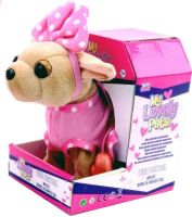 Дитяча м'яка іграшка компаньйон Собачка на повідку My Lovely Pets TV090A в сукні Плюшева собака Чихуахуа гавкає ходить і виляє хвостом на батарейках
