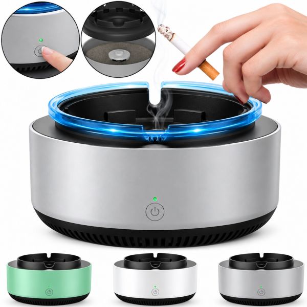 Розумна бездимна попільничка Kayfovo Smokeless Ashtray Aroma 469-7 2 в 1 з функцією очищення повітря для фільтрації пасивного куріння від сигарет