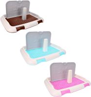 Лоток для собак со столбиком и стенкой Dog Toilet UniZoo 47.5x36 см двухслойный туалет с рамкой и сеткой под пеленку для собак с защитой от брызг