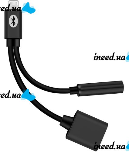 Переходник Lightning to Headphone Jack Adapter MY026 аудио адаптер 3.5mm разветвитель на 2 порта для подключения зарядки и наушников к телефону