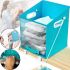 Складной органайзер корзина Closet Caddy Box с жестким поддоном для хранения вещей и постельного белья с креплением, Контейнер для одежды Синий