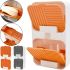 Wall-mounted Soap Organizer Flip Lid Drain Soap Box with 2 compartments with hinged lids, Double Hinged soap Dish with drain to the bathroom wall