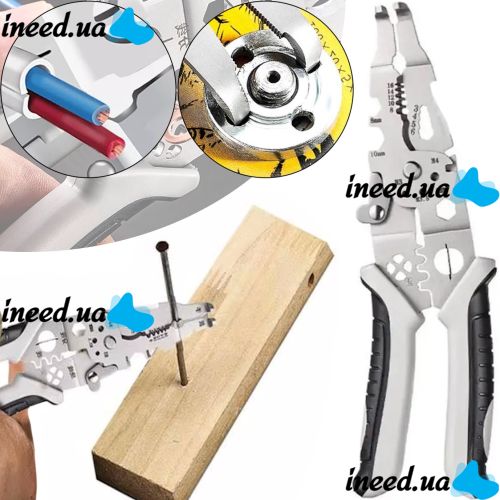 Многофункциональные клещи стриппер Cable Cutter CH-51 20в1 для зачистки и обжимки проводов, Каблерез резак для кабелей, проволоки и снятия изоляции