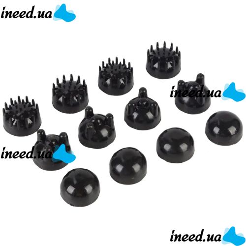Электрический ручной массажер Quad Action Percussion Massager TK-88-2 для всего тела 28 Вт, 12 в 1, Вибрационный мышечный мультимассажер для спины