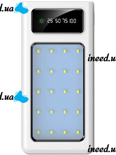 Портативное зарядное устройство Power Bank Z-05 50000 mah c набором 4 кабелей, Внешний аккумулятор зарядка с фонариком Type-C MicroUSB Lightning