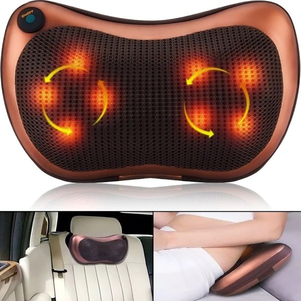 Massage pillow with infrared heating Massage Pillow QY-8028, roller massager for back and neck