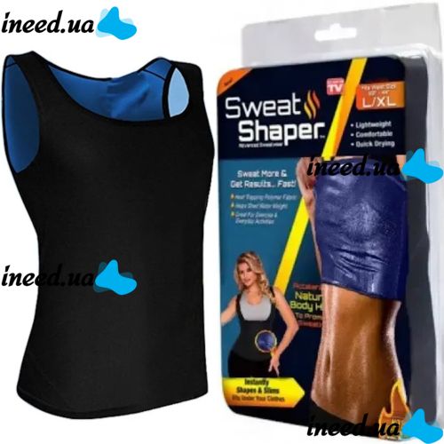 Женская утягивающая майка Sweat Shaper Women's для похудения с эффектом сауны, Майка сауна для занятия спортом для женщин M/L XL/XXL Черная