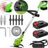 Cordless lawn Mower grass and Shrub Trimmer Krafftec AZ-144 24V with 2 Batteries, Cordless Garden Mower GZ-03